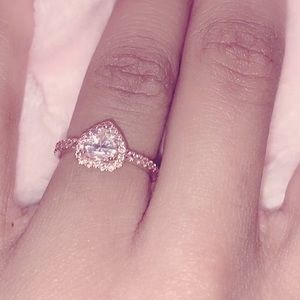 14k rose gold heart ring